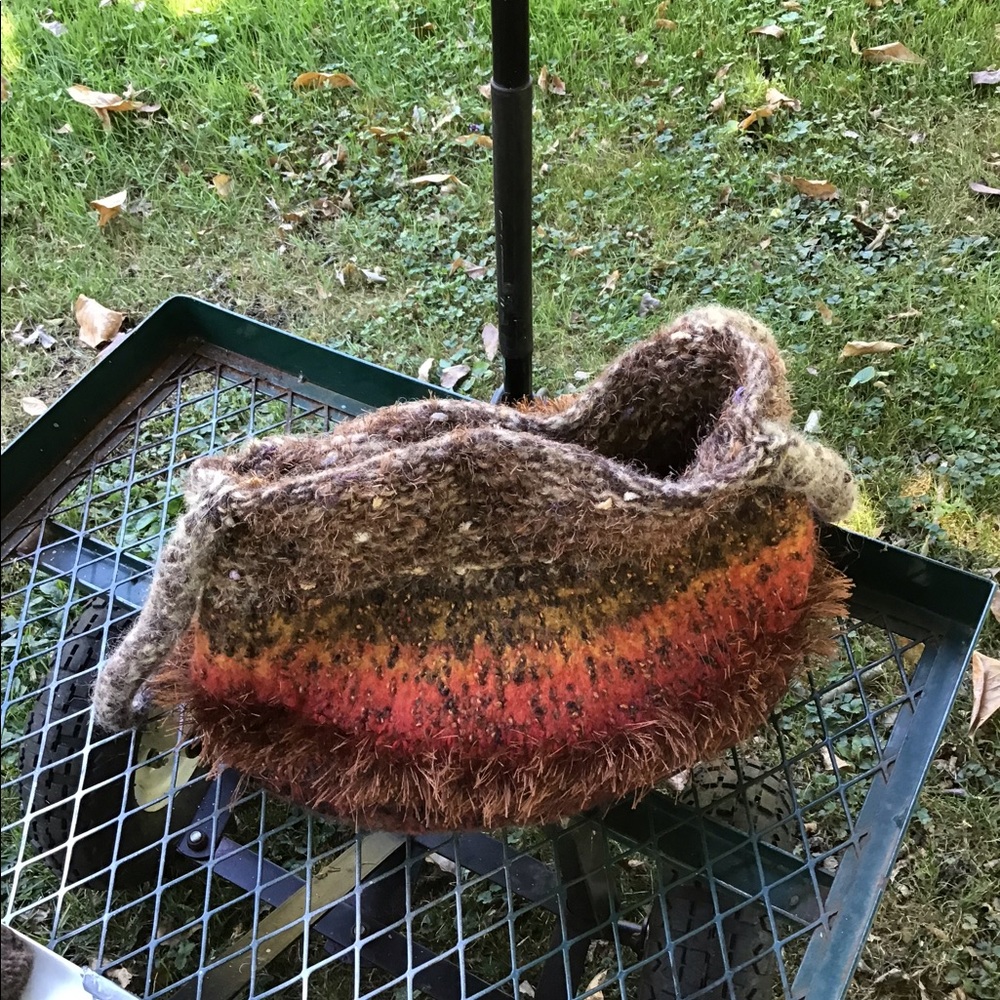 Hand knit, felted Wool bag